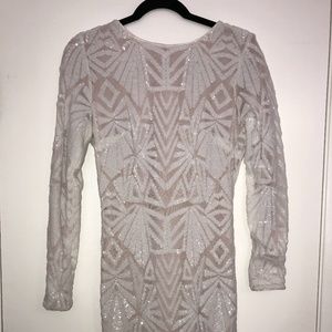 Dress the Population Lola long sleeve dress white